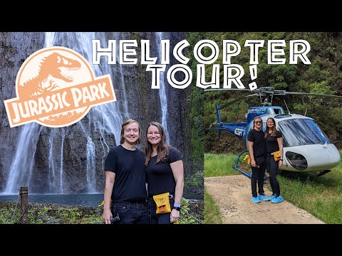 KAUAI HELICOPTER TOUR &amp; JURASSIC PARK WATERFALL LANDING | Manawaiopuna Falls | Jurassic Falls Hawaii