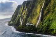 helicopter flying along the Kohala coast