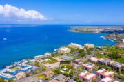 The location of the Kona Beach Hostel in downtown Kailua Kona