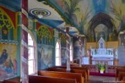 Interior of the Painted church in south Kona on the Big Island of Hawaii