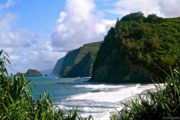 Pololu black sand beach, pololu valley, big island, hawaii, waipio valley